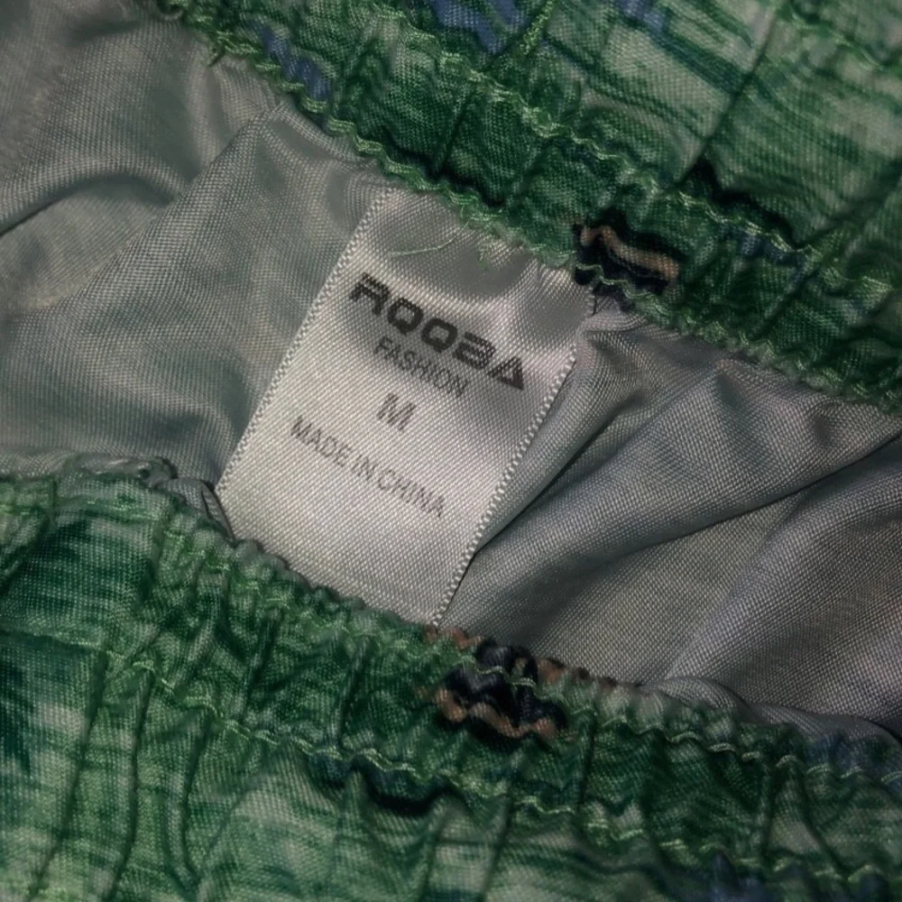 Organic Pattern Green Swim Trunks
